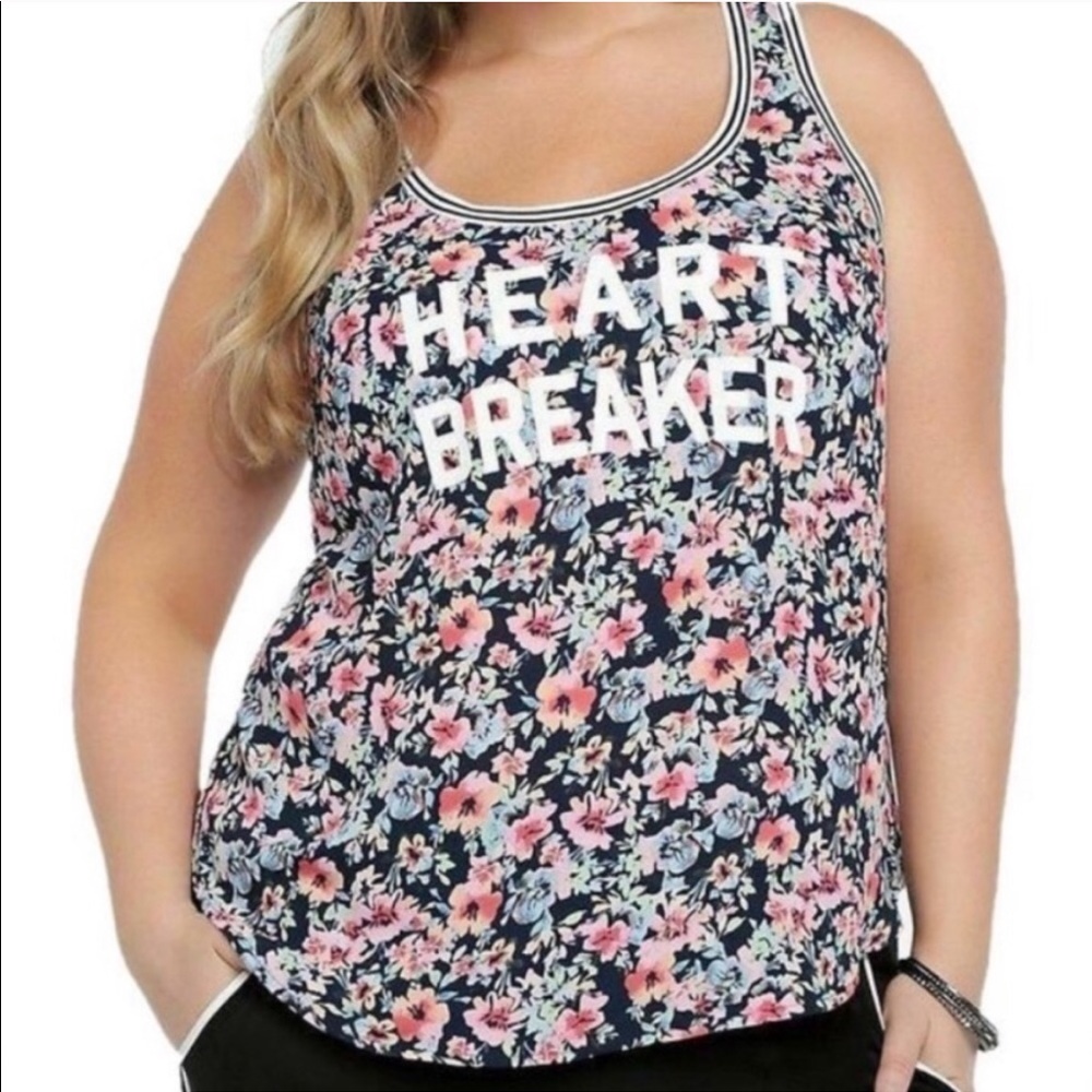 Torrid Floral Heart Breaker Tank Top Plus Size 1X
